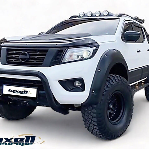 GLOSS BLACK BONNET WIND STONE DEFLECTOR PROTECTOR FOR NISSAN NAVARA D23 2014-2021