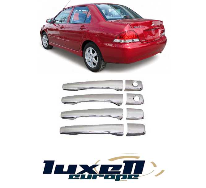 Chrome Door Handle Cover 4 Door (2 Hole) for Mitsubishi Lancer 2004-2008 - Luxell Europe
