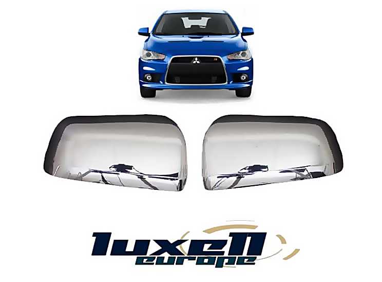 Chrome Side View Wing Mirror Cover Cap Set for Mitsubishi Lancer 2007-2017 - Luxell Europe