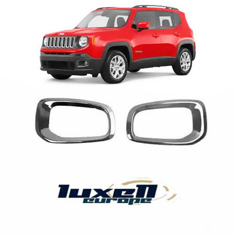 Elevate Your Jeep Renegade 2014-2018 with Front Bumper Fog Lamp Light Frame Trim Cover - Luxell Europe