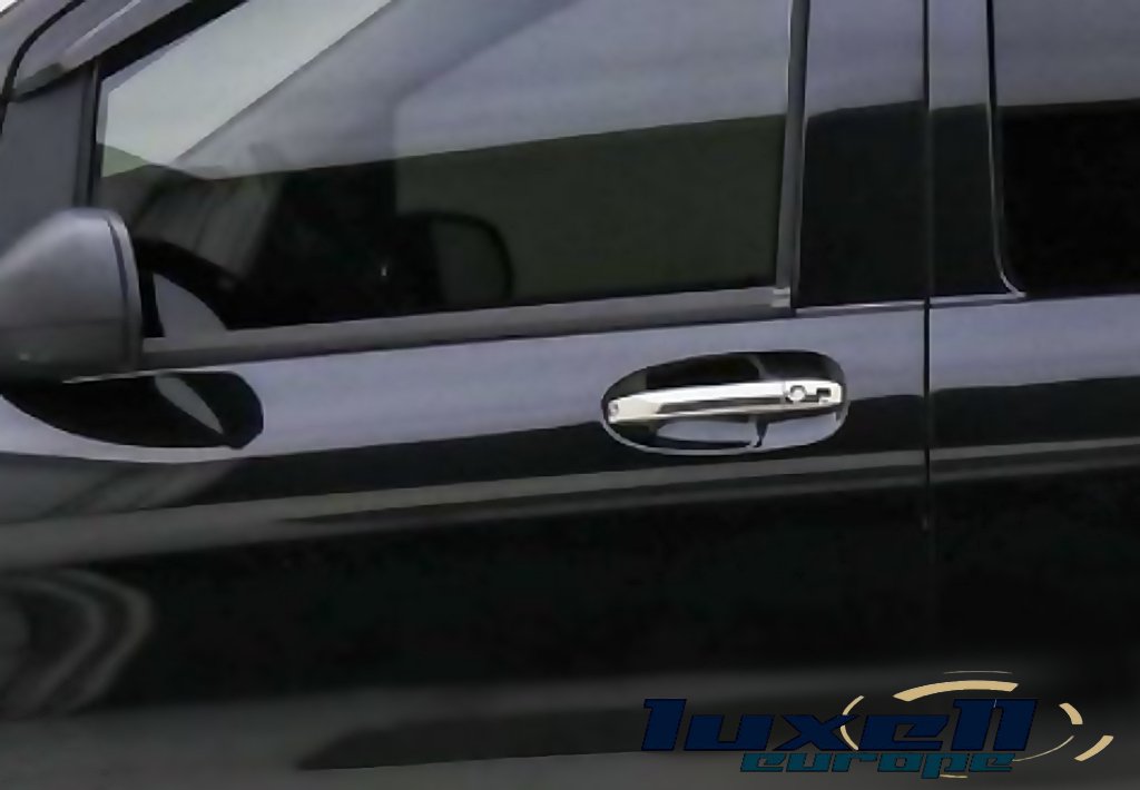 Enhance Your Mercedes Vito W447 2014-2021 Chrome Exterior Door Handle Cover Set - Stylish Upgrade (3-Door, 6 Pcs) - Luxell Europe