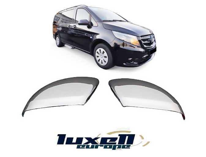 Enhance Your Ride Chrome Plated ABS Side View Wing Mirror Trim Covers for Mercedes Vito W447 2014-2021 (2 Pcs) - Luxell Europe