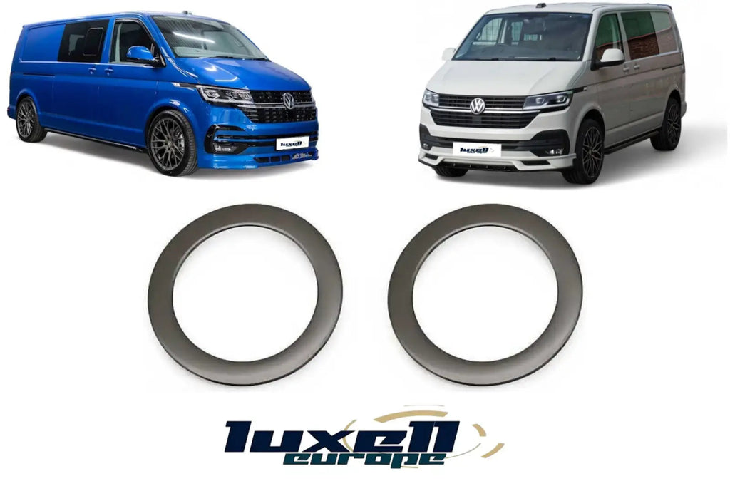 Enhance Your T6/T6.1 Transporter Caravelle 2015-23 with Black Stainless Steel Cup Holder Frame Set (2pcs) - Luxell Europe