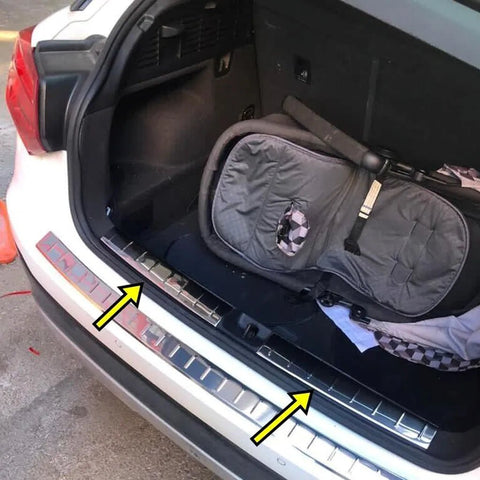 Fits Audi Q2 2016-2021 Chrome INNER Rear Bumper Protector Scratch Guard - Luxell Europe