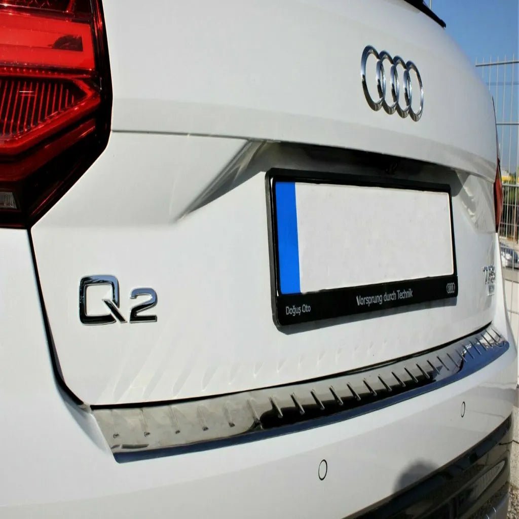 Fits Audi Q2 2016-2022 Chrome Rear Bumper Protector Scratch Guard - Luxell Europe