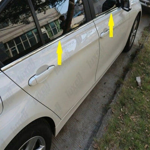 Fits BMW 3 Series F30 2012-2018 Chrome Window Frame Sill Trim Strips Streamer 4 Pcs - Luxell Europe