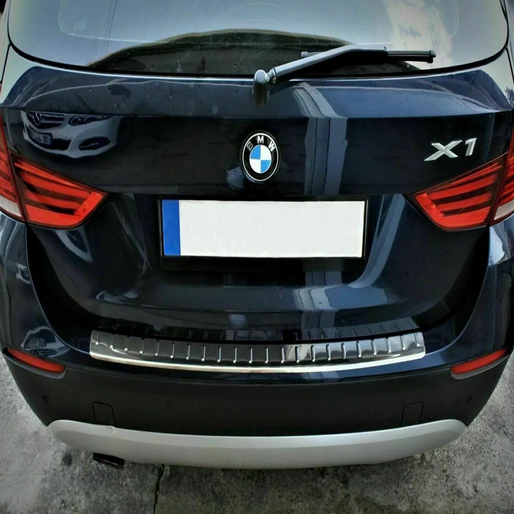 Fits BMW X1 2009-2015 Chrome Rear Bumper Protector Scratch Guard - Luxell Europe