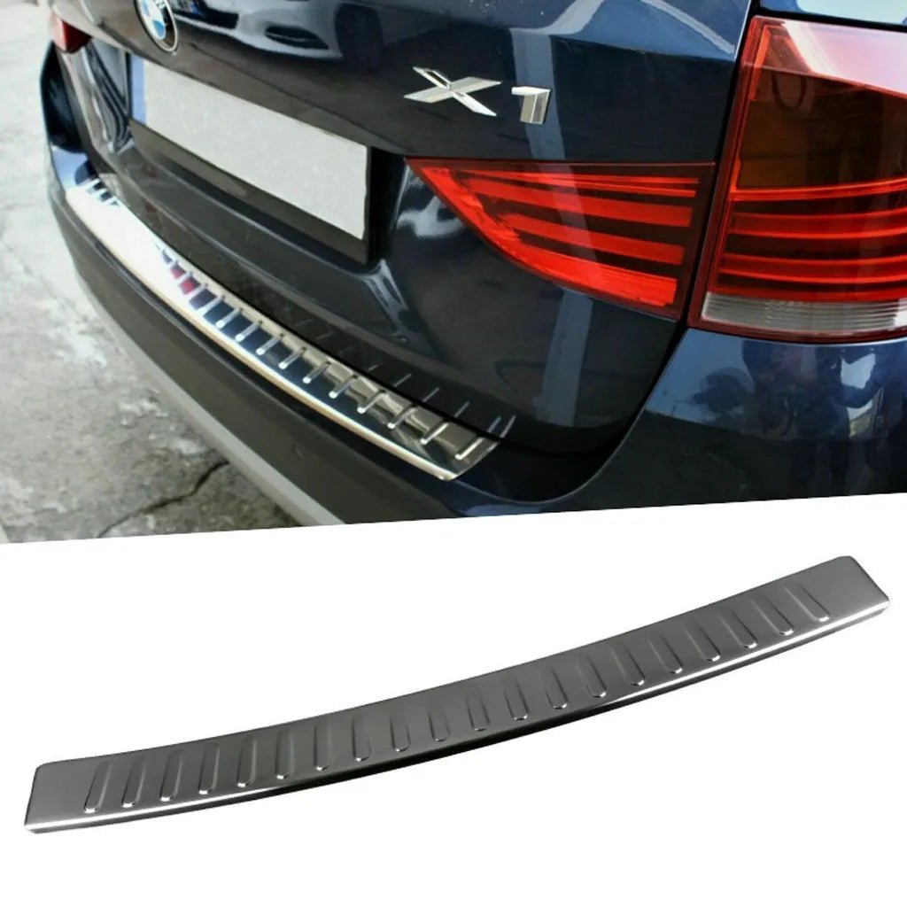 Fits BMW X1 2009-2015 Chrome Rear Bumper Protector Scratch Guard - Luxell Europe