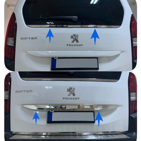 Citroen Berlingo / Peugeot Rifter / Vauxhall Combo Chrome Tailgate Window Trim Strip Streamer 2 Pcs