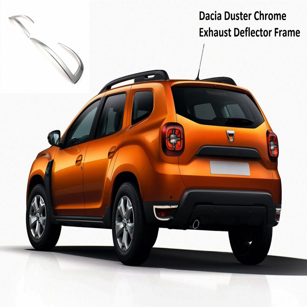 Fits Dacia Duster 2018-2022 Chrome Exhaust Deflector Frame Trim 2 Pcs - Luxell Europe