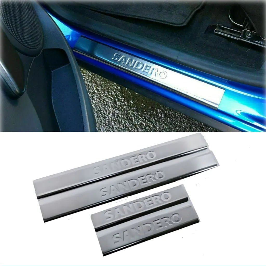Fits Dacia Sandero Stepway 2013-2021 Chrome Door Sill Scratch Protector Trim 4 Pcs - Luxell Europe