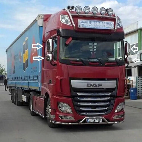 Fits DAF XF106 EURO6 Chrome Side View Wing Mirror Trim Cover 4 Pcs