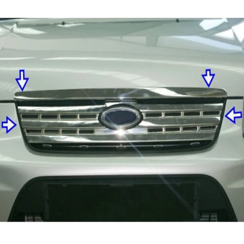 Fits Ford Tourneo Connect 2009-2013 Chrome Front Grille Trim & Hood Streamer 2 Pcs - Luxell Europe