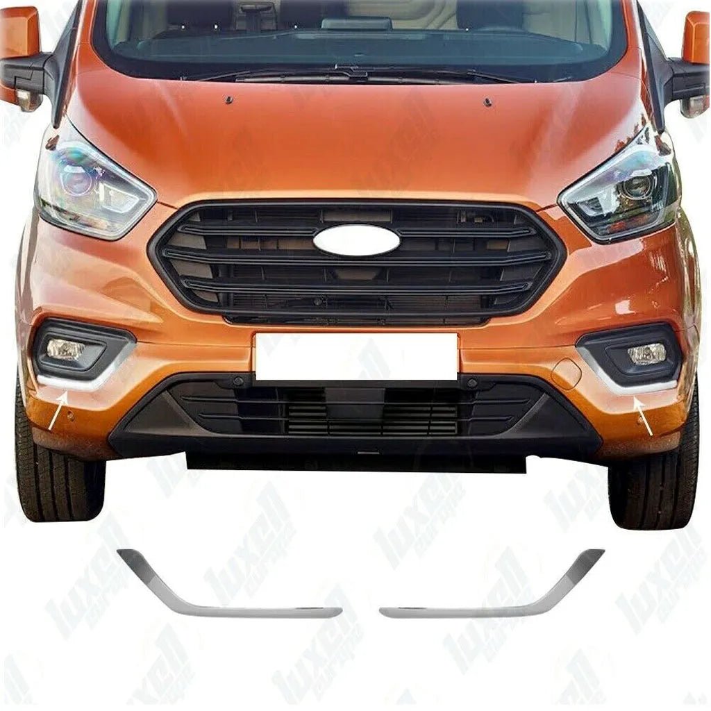 Fits Ford Tourneo Custom 2018-2022 Chrome Fog Light Lamp Cover Surrounds Trim 2 Pcs - Luxell Europe