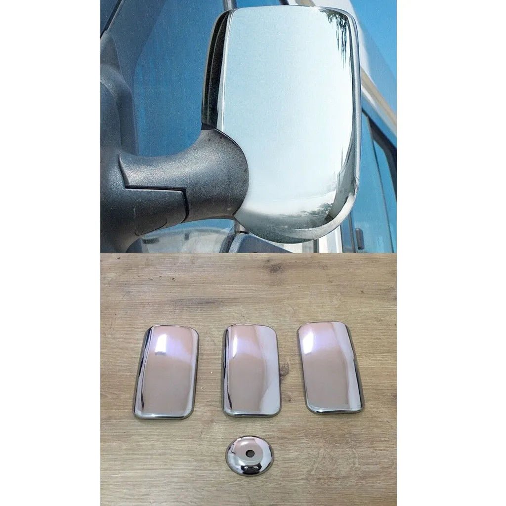 Fits Ford Transit MK6 MK7 2000-2013 Chrome Wing Mirror Trim & Exterior Door Handle Cover Set (3 DOOR) - Luxell Europe