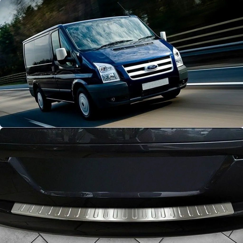 Fits Ford Transit MK7 2006-2013 Chrome Rear Bumper Protector Scratch Guard - Luxell Europe