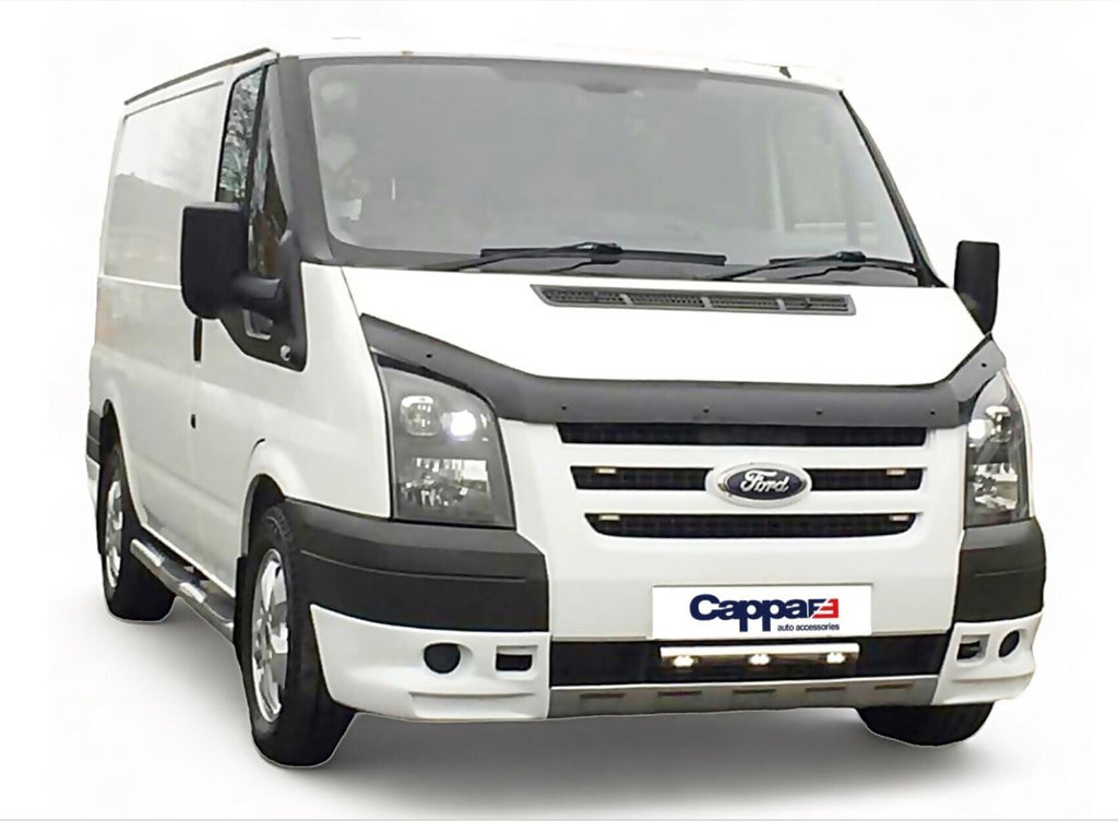 Fits Ford Transit MK7 2006-2013 Gloss Black Bonnet Protector Wind Stone Deflector - Luxell Europe