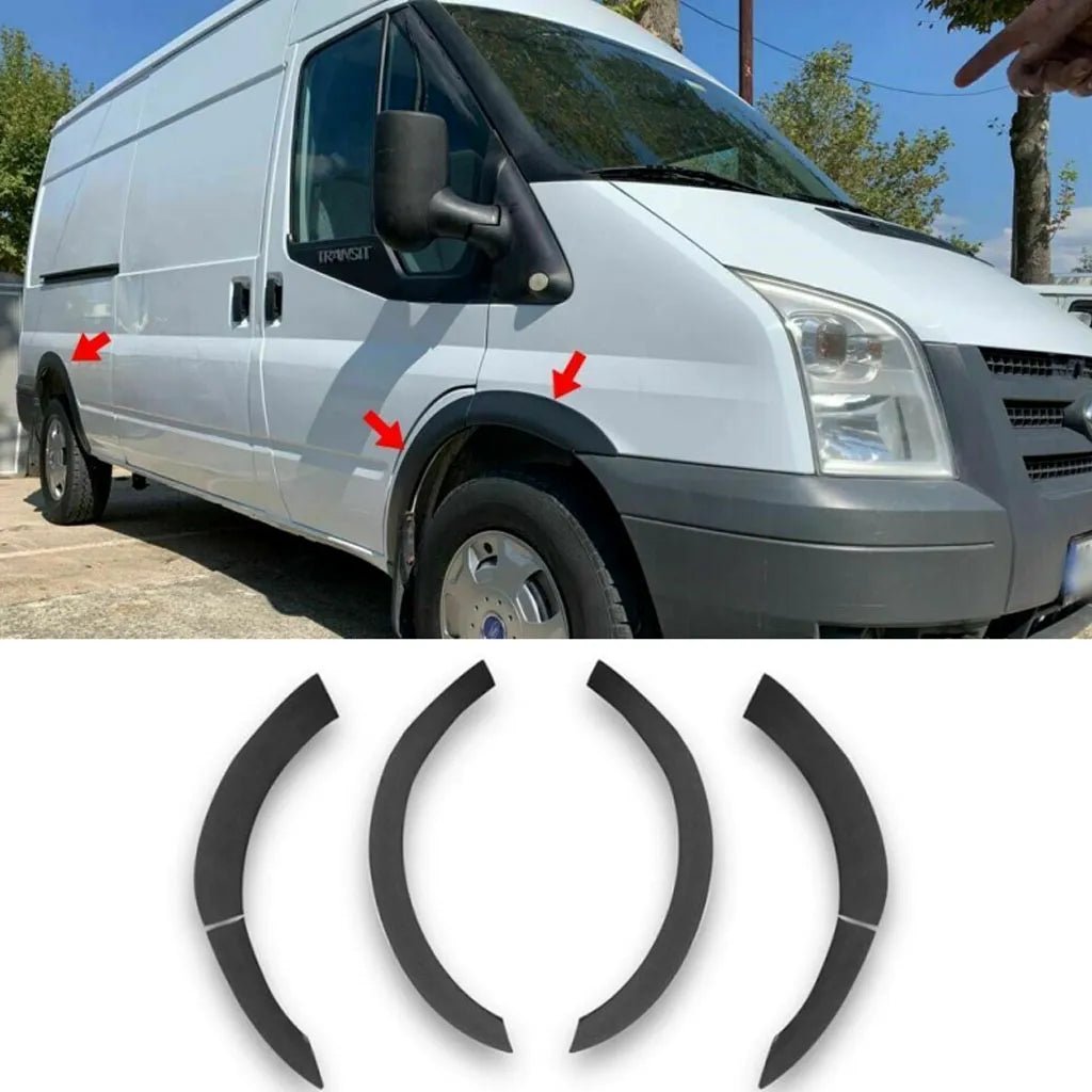 Fits Ford Transit MK7 2006-2013 Wheel Arch Cover Fender Molding Flare 6 Pcs - Luxell Europe