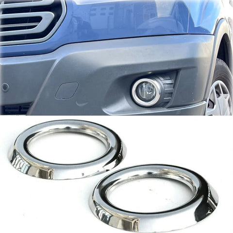 Fits Ford Transit MK8 2014-2018 Chrome Fog Light Lamp Cover Surrounds Trim 2 Pcs - Luxell Europe