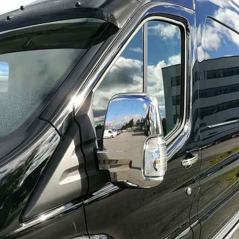 Fits Ford Transit MK8 2014-2022 ABS Plastic Side View Wing Mirror Trim Cover 2 Pcs - Luxell Europe