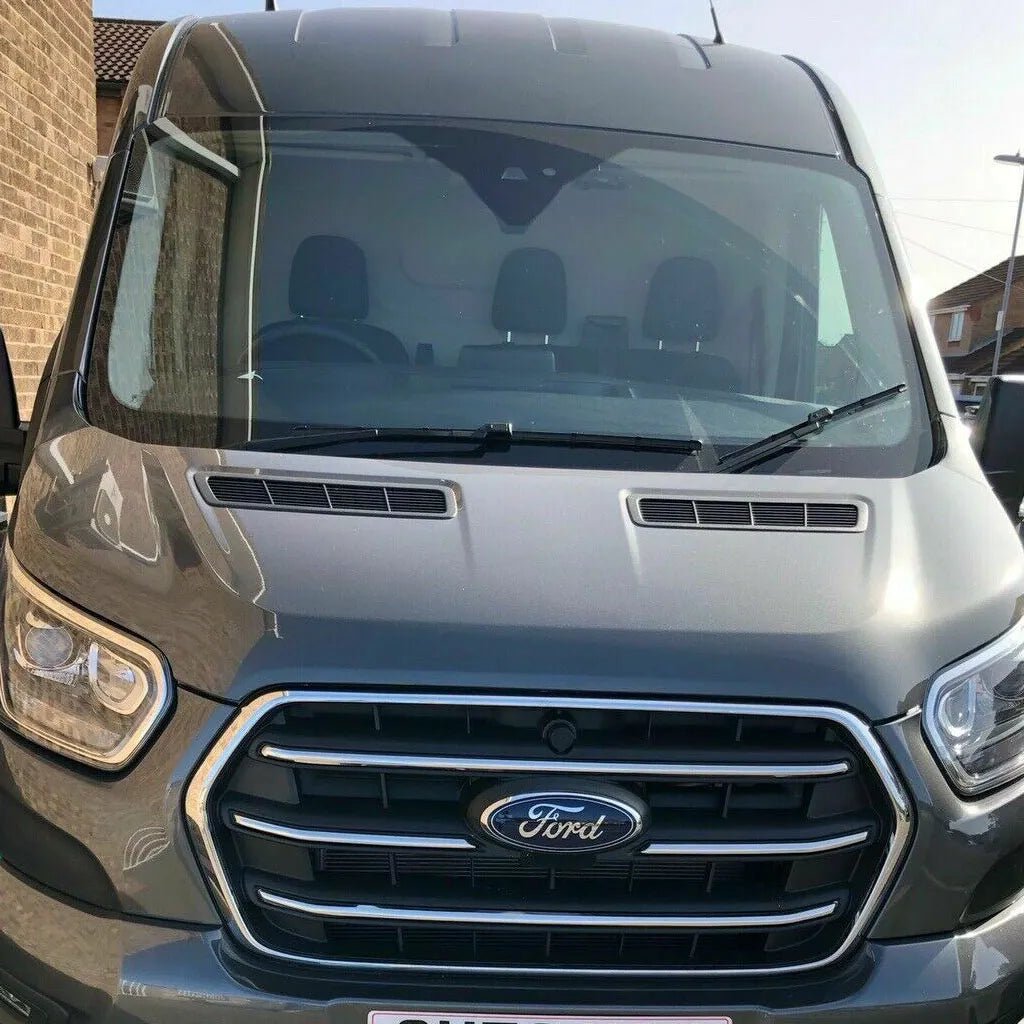 Fits Ford Transit MK8 2019-2022 Chrome Front Grille Trim Streamer 4 Pcs - Luxell Europe