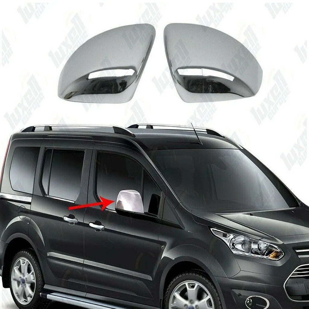 Fits Ford Transit Tourneo Connect 2013-2019 ABS Plastic Side View Wing Mirror Trim Cover 2 Pcs - Luxell Europe