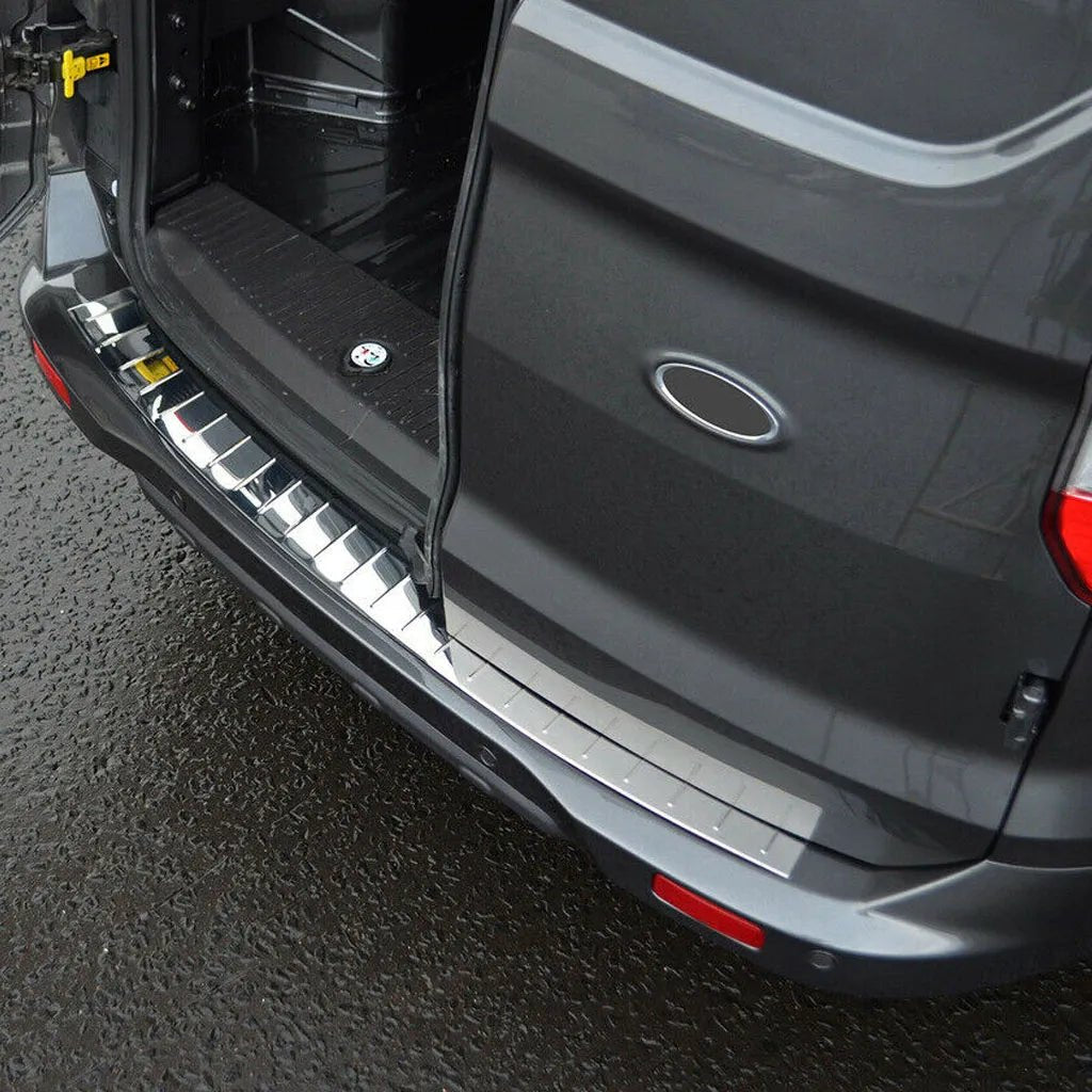 Fits Ford Transit Tourneo Courier 2014-2021 Chrome Rear Bumper Protector Scratch Guard - Luxell Europe