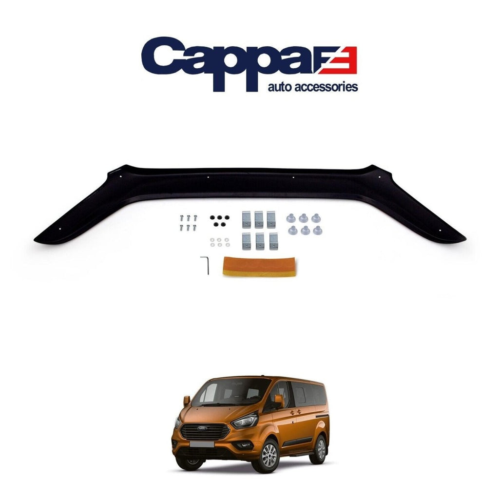 Fits Ford Transit Tourneo Custom 2018-2022 Black Bonnet Protector Stone Bug Deflector - Luxell Europe