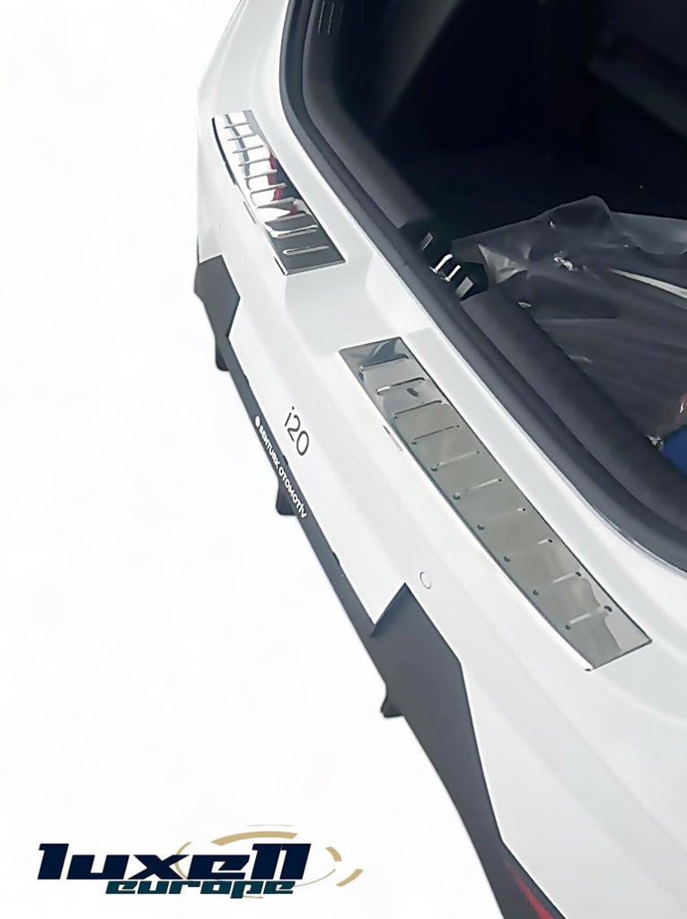 Fits Hyundai I 20 HB 2014-2017 Chrome Inner Rear Bumper Protector Scratch Guard 2 Pcs - Luxell Europe