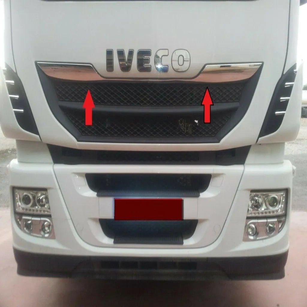 Fits Iveco Stralis Truck Hiway Chrome Front Grille Side Parts Trim Streamer 2 Pcs - Luxell Europe