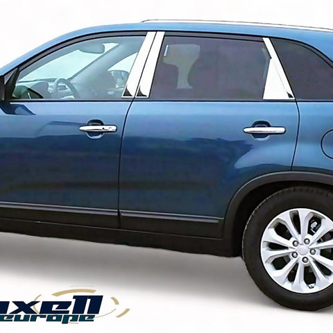 Fits Kia Sorento 2010-2015 Chrome Door Pillar Trims 8 Pcs - Luxell Europe