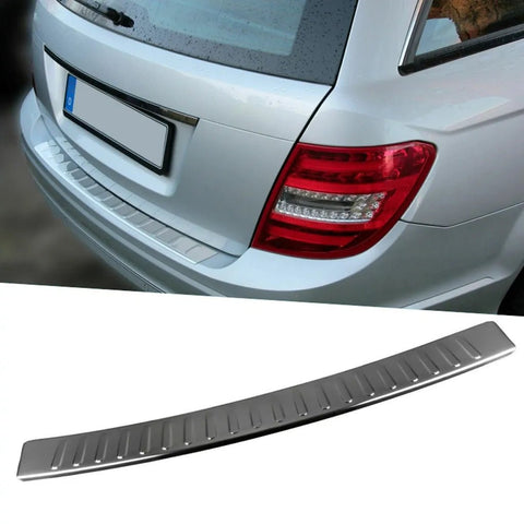 Fits Mercedes C Class ESTATE W204 S204 2007-2014 Chrome Rear Bumper Protector Scratch Guard - Luxell Europe