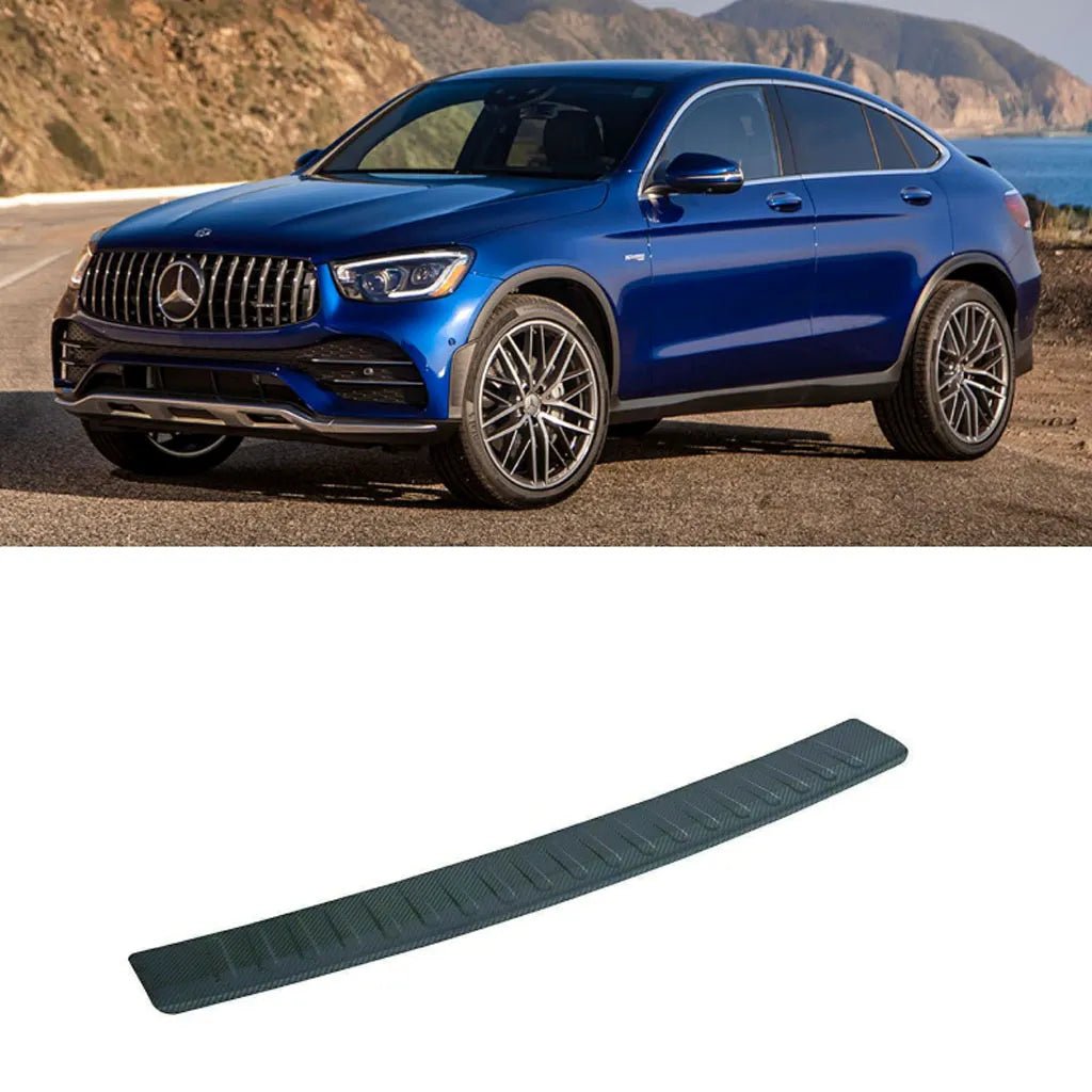 Fits Mercedes GLC X250 COUPE 2018-2022 Carbon Look Chrome Rear Bumper Protector Scratch Guard - Luxell Europe