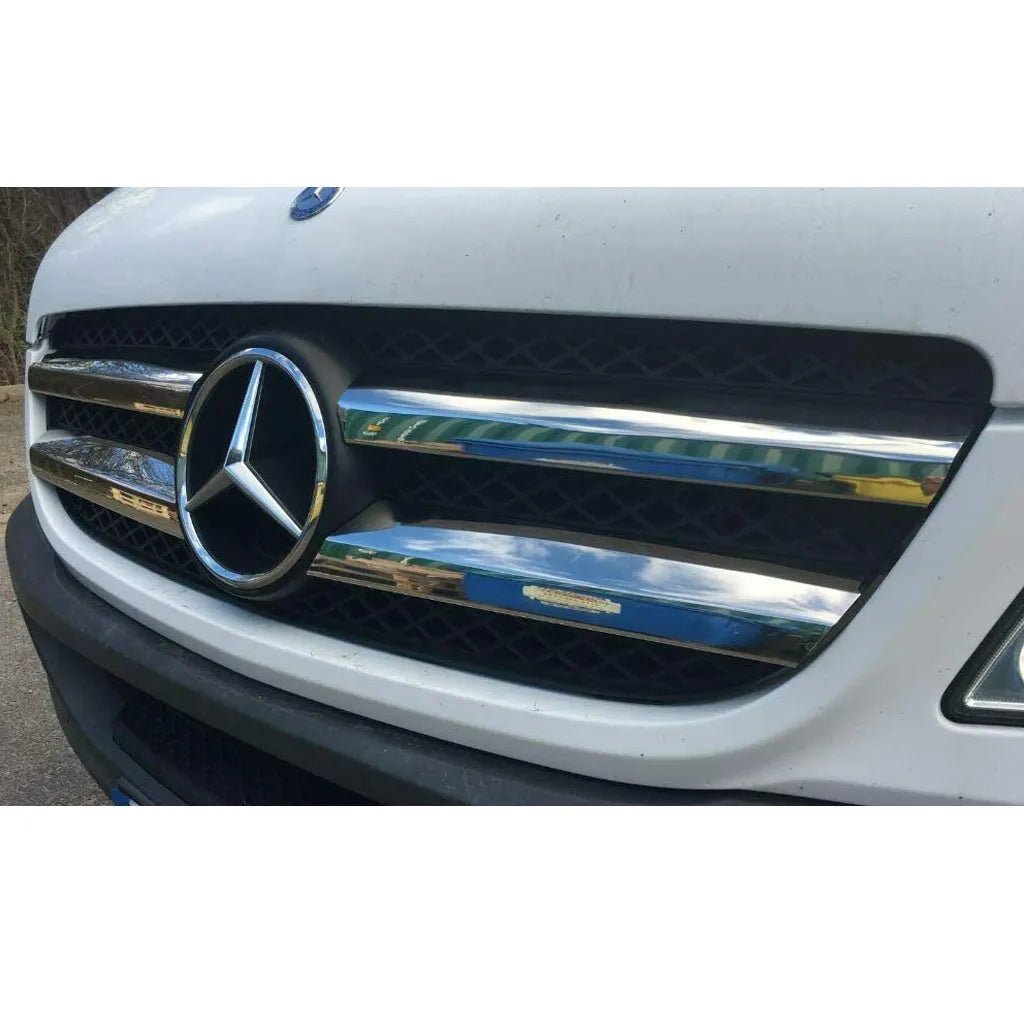 Fits Mercedes Sprinter W906 2006-2012 Chrome Front Grille Trim Streamer 4 Pcs - Luxell Europe