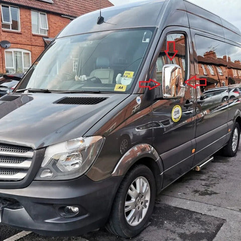 Fits Mercedes Sprinter W906 2006-2017 ABS Plastic Side View Wing Mirror Trim Cover 2 Pcs - Luxell Europe