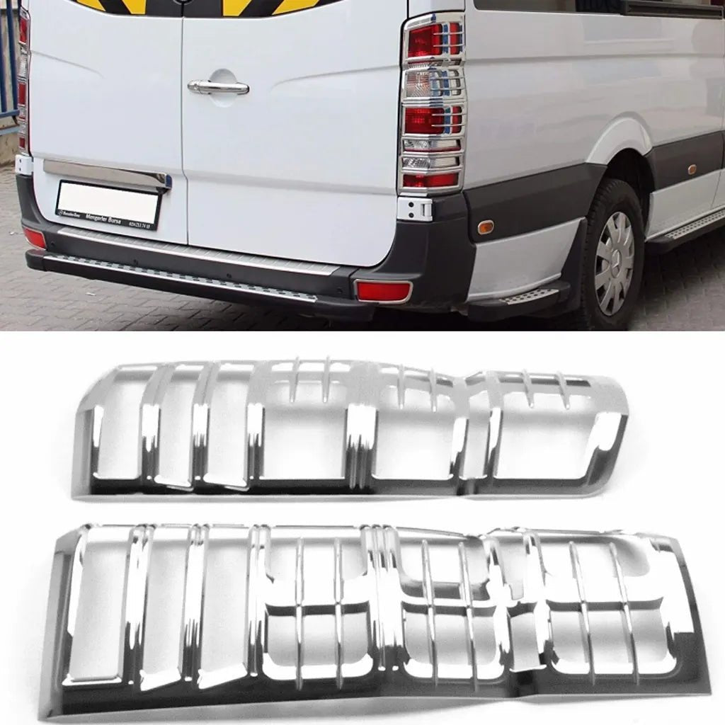 Fits Mercedes Sprinter W906 2006-2017 Chrome Plated ABS Plastic Brake Lamp Tail Light Trim Cover 2 Pcs - Luxell Europe