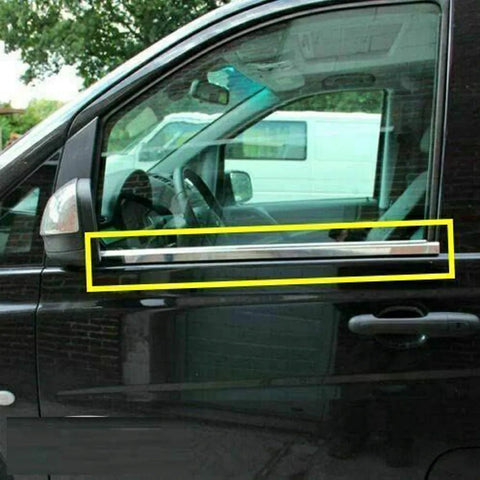 Fits Mercedes Vito Viano W638 1996-2004 Chrome Window Frame Sill Trim Strips Streamer 2 Pcs - Luxell Europe