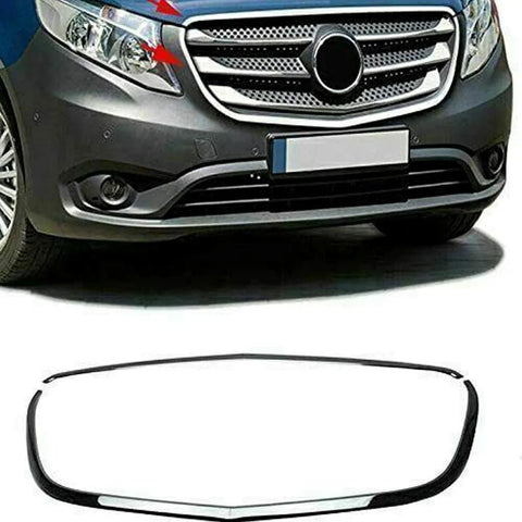 Fits Mercedes W447 Vito / Taxi 2014-2022 Chrome Front Outer Grille Trim Streamer 2 Pcs - Luxell Europe