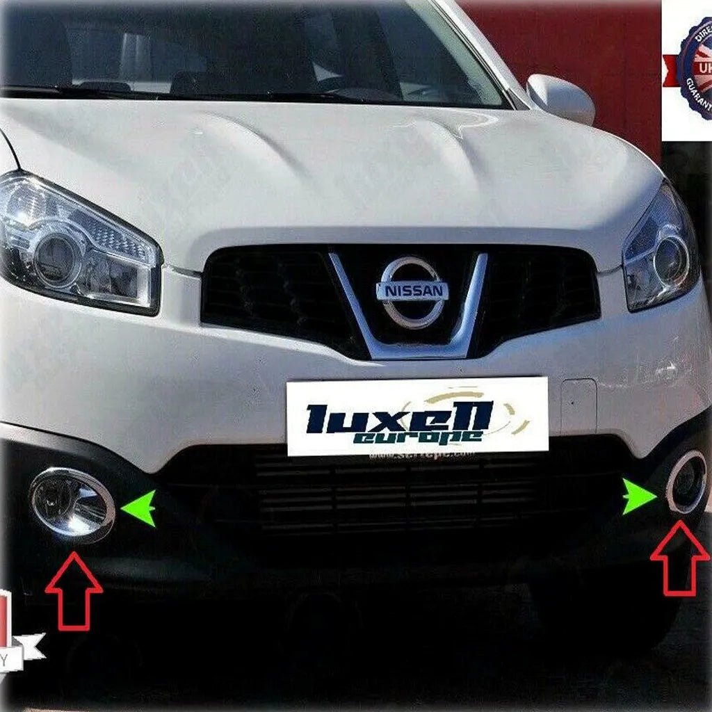 Fits Nissan Qashqai J10 2010-2014 Chrome Plated ABS Plastic Fog Light Lamp Cover Surrounds Trim 2 Pcs - Luxell Europe