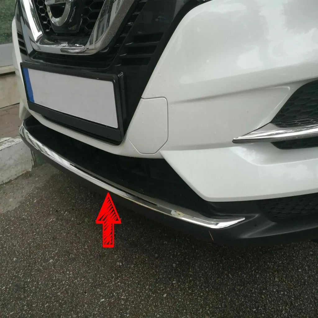 Fits Nissan Qashqai J11 2017-2020 Chrome Front Bumper Lower Trim Strip Streamer 1 Pcs - Luxell Europe