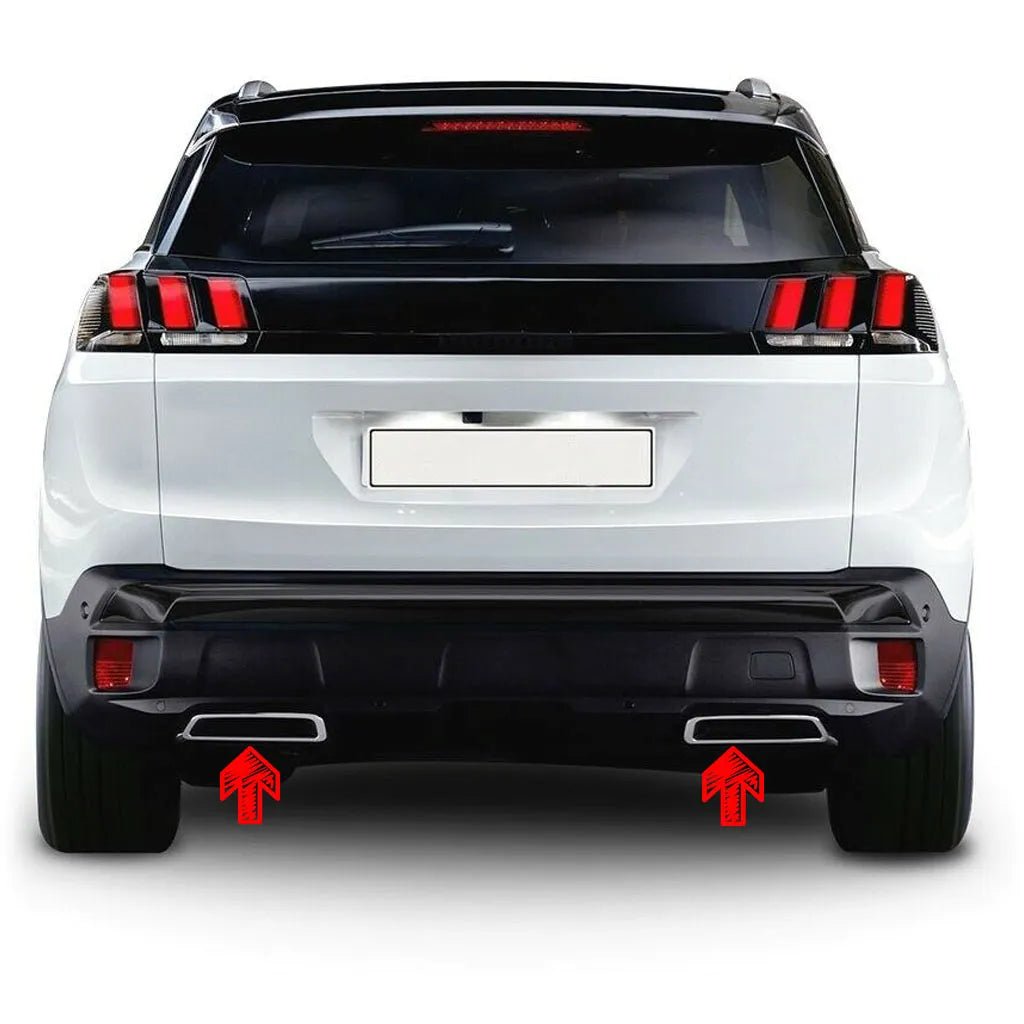 Fits Peugeot 3008 2016 2020 Chrome Exhaust Deflector Frame Trim 2