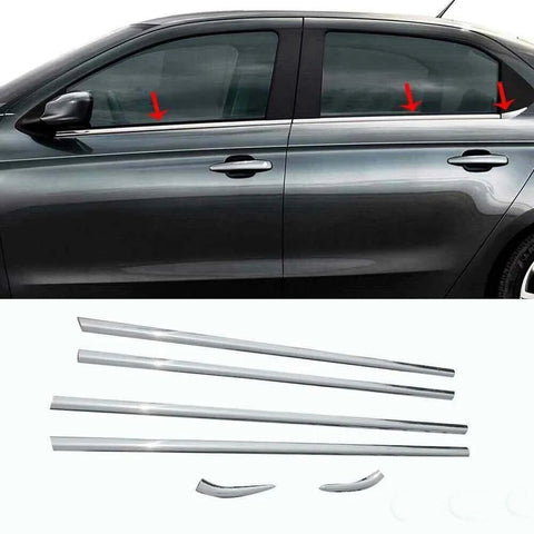 Fits Peugeot 301 & Citroen Elysee 2012-2021 Chrome Window Frame Sill Trim Strips Streamer 6 Pcs - Luxell Europe