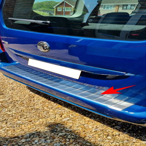 Fits Peugeot Rifter & Partner / Vauxhall Combo / Citroen Berlingo Chrome Rear Bumper Protector - Luxell Europe