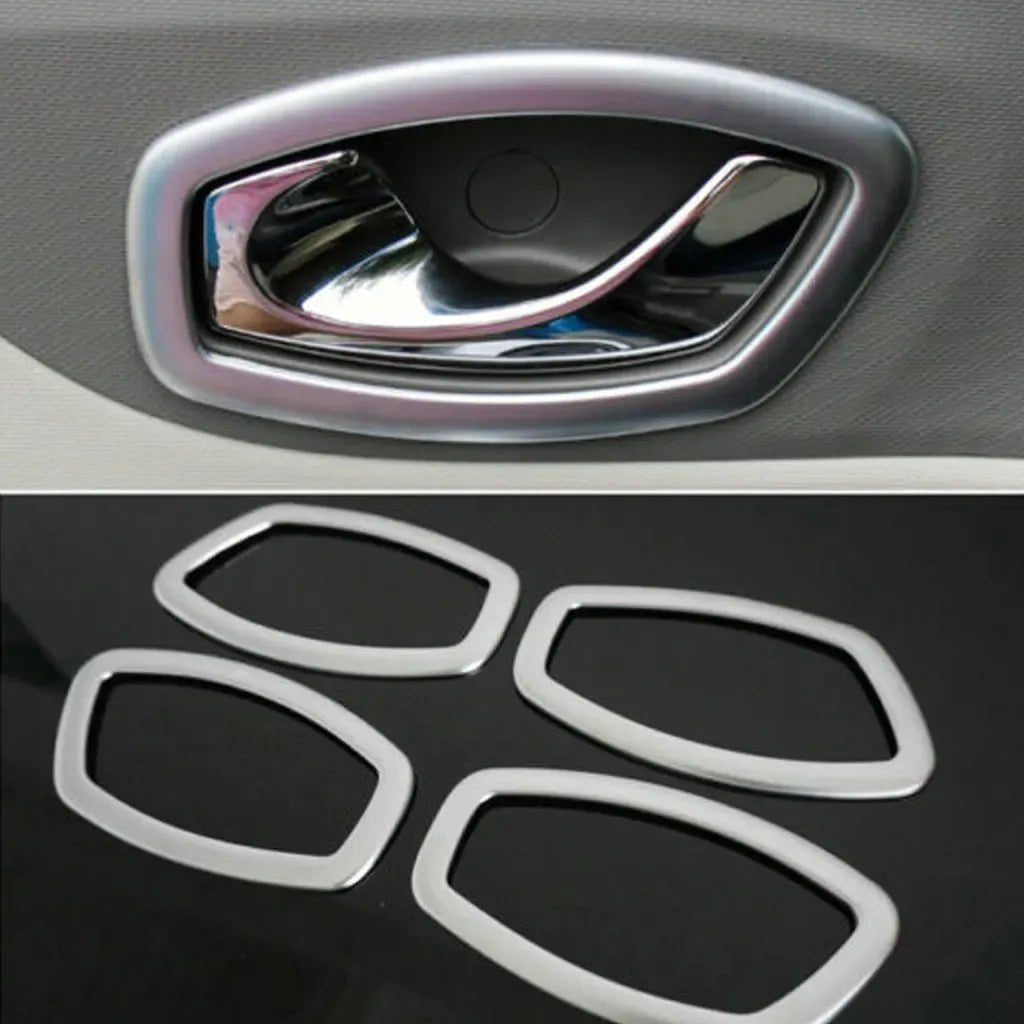 Fits Renault Clio MK4 MK5 / Captur / Megane / Fluence Chrome Interior Door Handle Trim Frame 4 Pcs - Luxell Europe