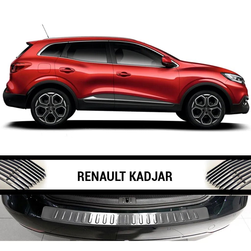 Fits Renault Kadjar 2015-2021 Chrome Rear Bumper Protector Scratch Guard - Luxell Europe