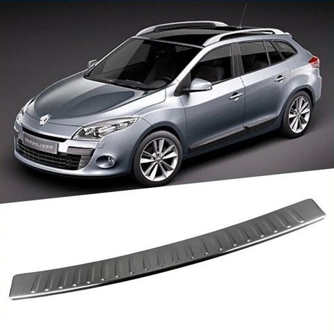Fits Renault Megane Grandtourer 2009-2014 Chrome Rear Bumper Protector Scratch Guard - Luxell Europe