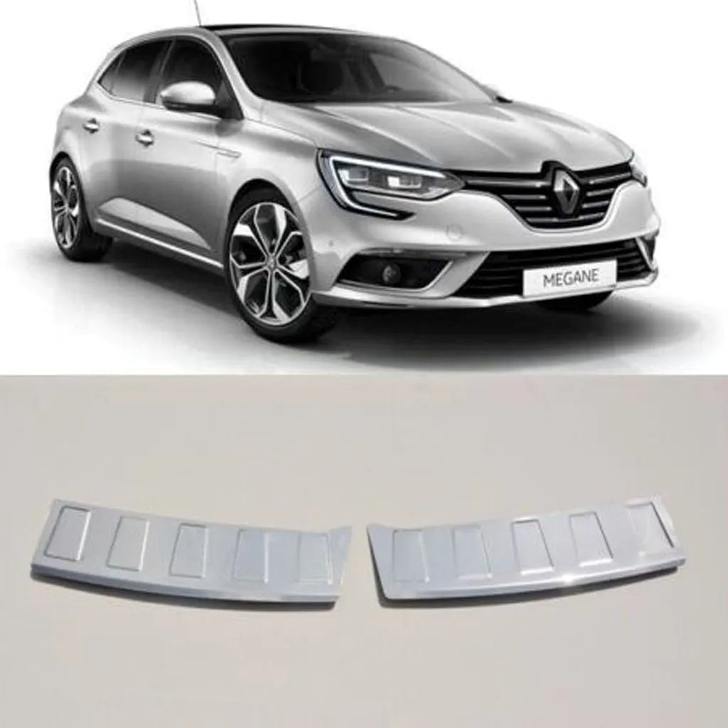 Fits Renault Megane MK4 HB 2016-2021 Chrome Rear Bumper Protector Scratch Guard - Luxell Europe