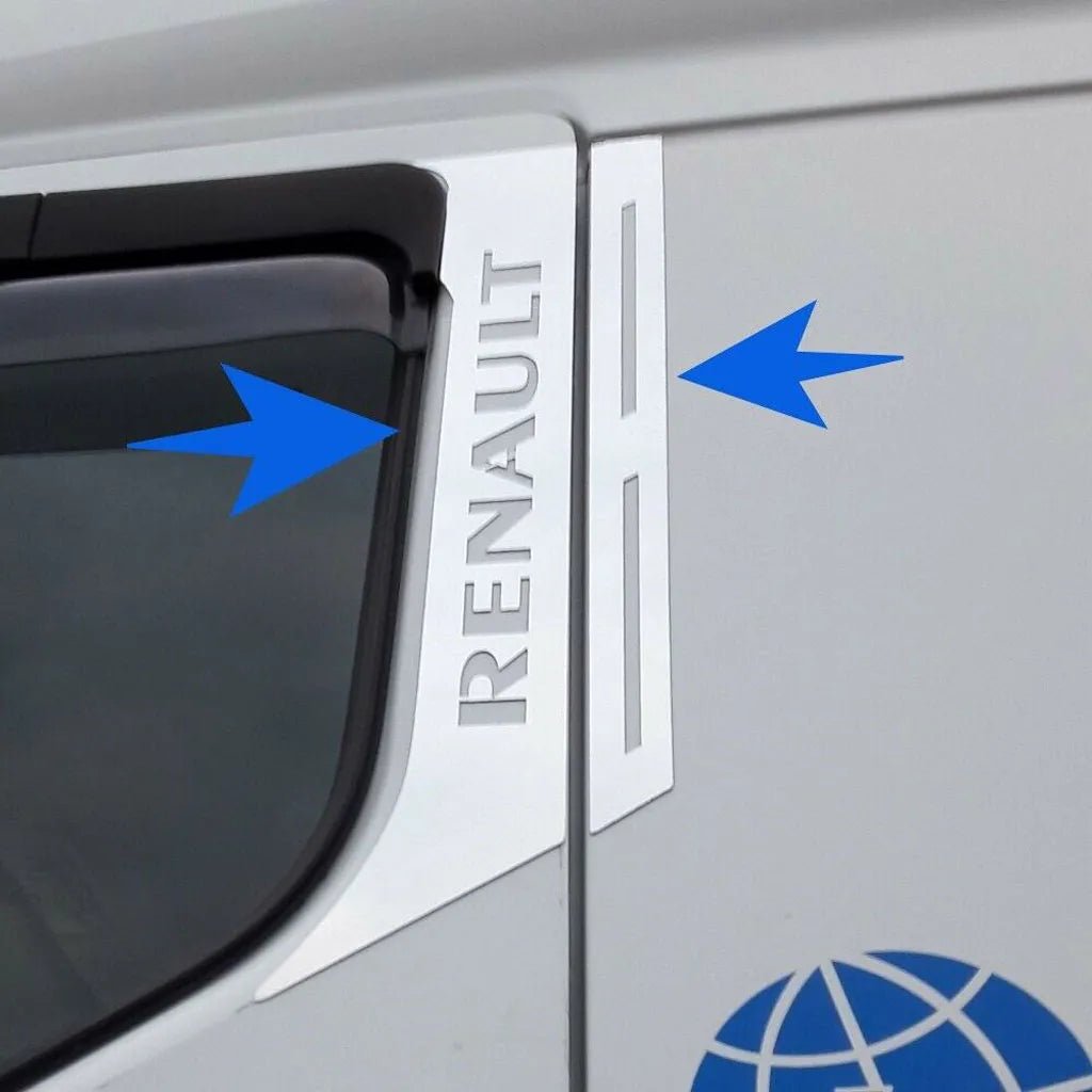 Fits Renault Premium Truck Exterior Accessories Chrome Door Pillar Trims 4 Pcs - Luxell Europe