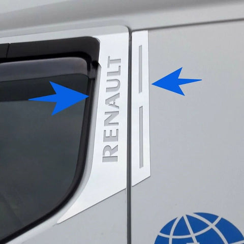 Fits Renault Premium Truck Exterior Accessories Chrome Door Pillar Trims 4 Pcs - Luxell Europe