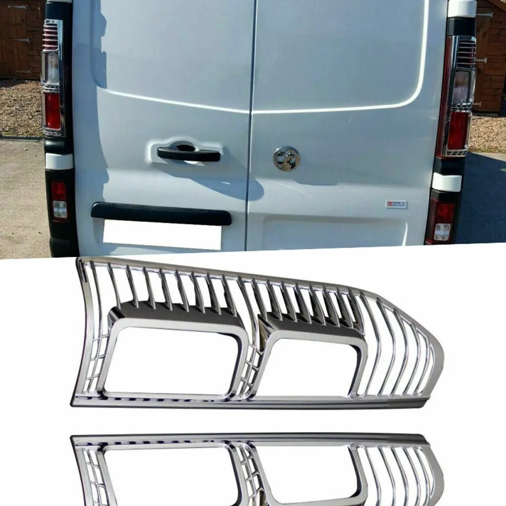Fits Renault Trafic 2014-2021 / Vauxhall Vivaro 2014-2018 Chrome Plated ABS Plastic Brake Lamp Tail Light Trim Cover 2 Pcs - Luxell Europe